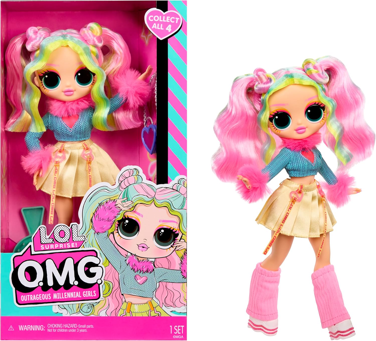 L.O.L. Surprise! OMG Doll - Bubblegum D.J. - Includes 1 Fashion Doll, Comes with Fabulous Fashions, Collect All 4