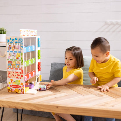 Melissa & Doug - Distributeur Automatique Boissons Nourriture - Machine + Accessoires - Jeu Imitation - Jouet En Bois - Jouet D'Activité, De Développement Et D'Apprentissage - Cadeau Enfant 3 Ans Et +
