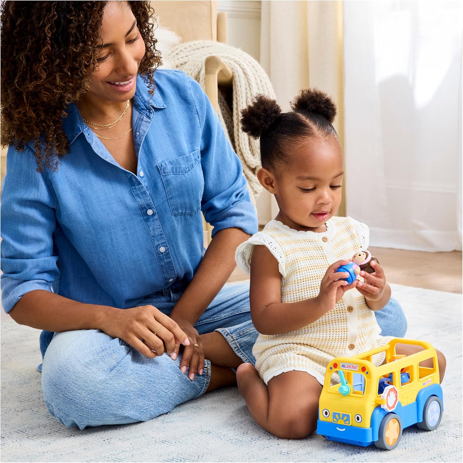 Ms. Rachel Official My First Learning Electronic School Bus with 2 Figures, Music & Sounds, Educational Toys & Toddler Toys for Girls & Boys Ages 1-3+