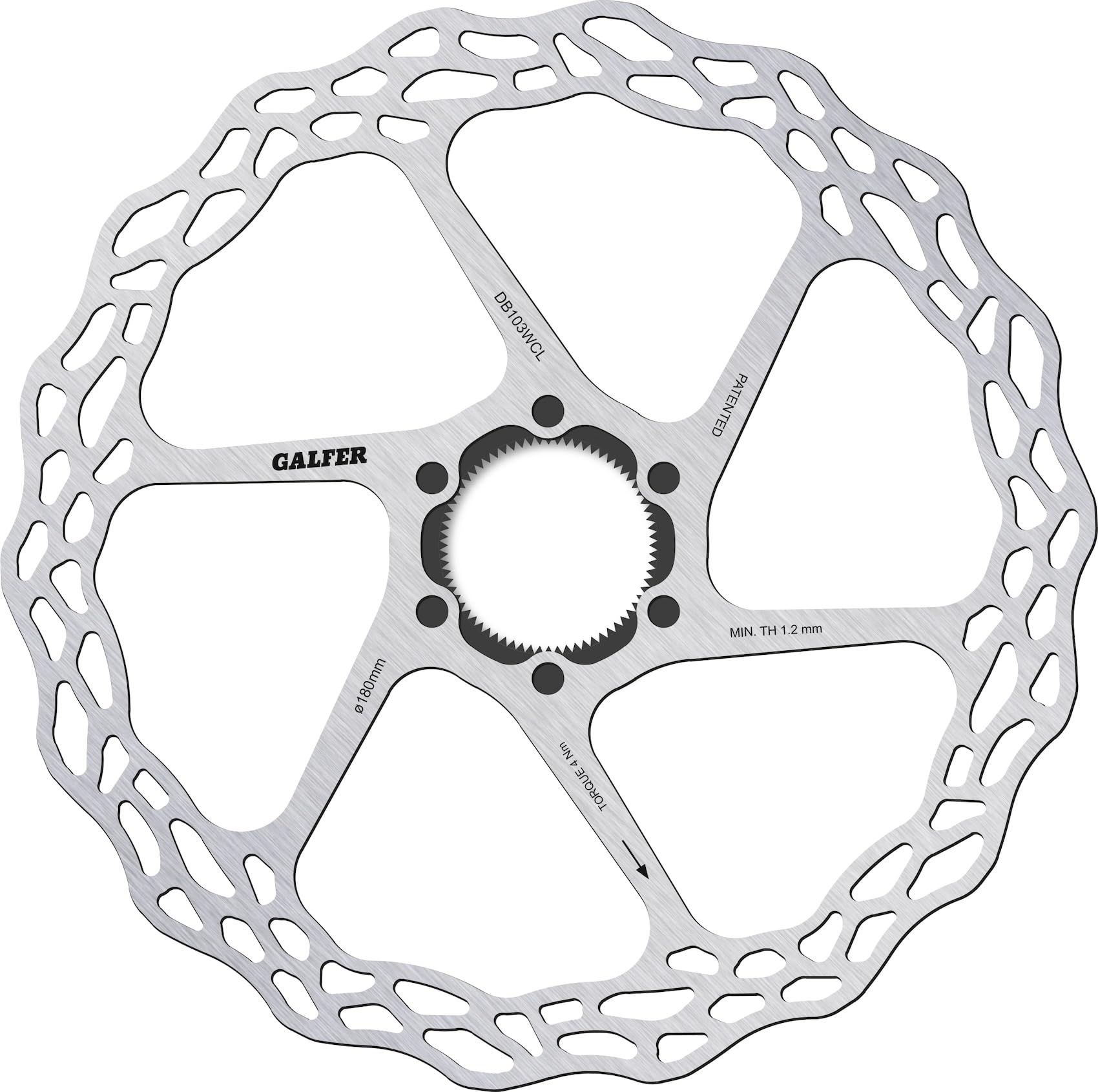 Bike Road Disc Wave Centre Lock Diameter 180 x 1.8 mm
