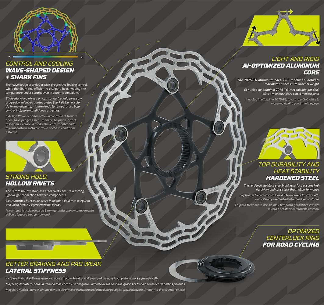GALFER BRAKING SYSTEMS, Disc Brake Rotor DB111FLWCL TWO-PIECE DISC SHARK ROAD CENTER-LOCK (Center Lock) 140/1.8mm