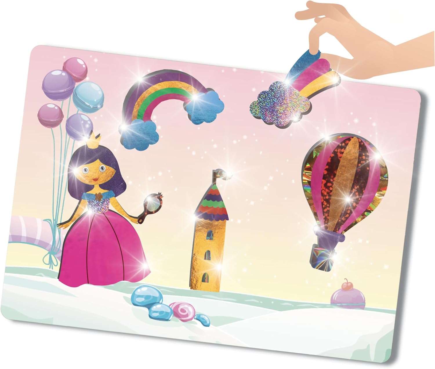 Megableu - FOIL FUN - PRINCESSES ET LICORNES - Loisirs Créatifs - Activités pour les enfants - Activité créative et ludique - A partir de 4 ans - Version Française