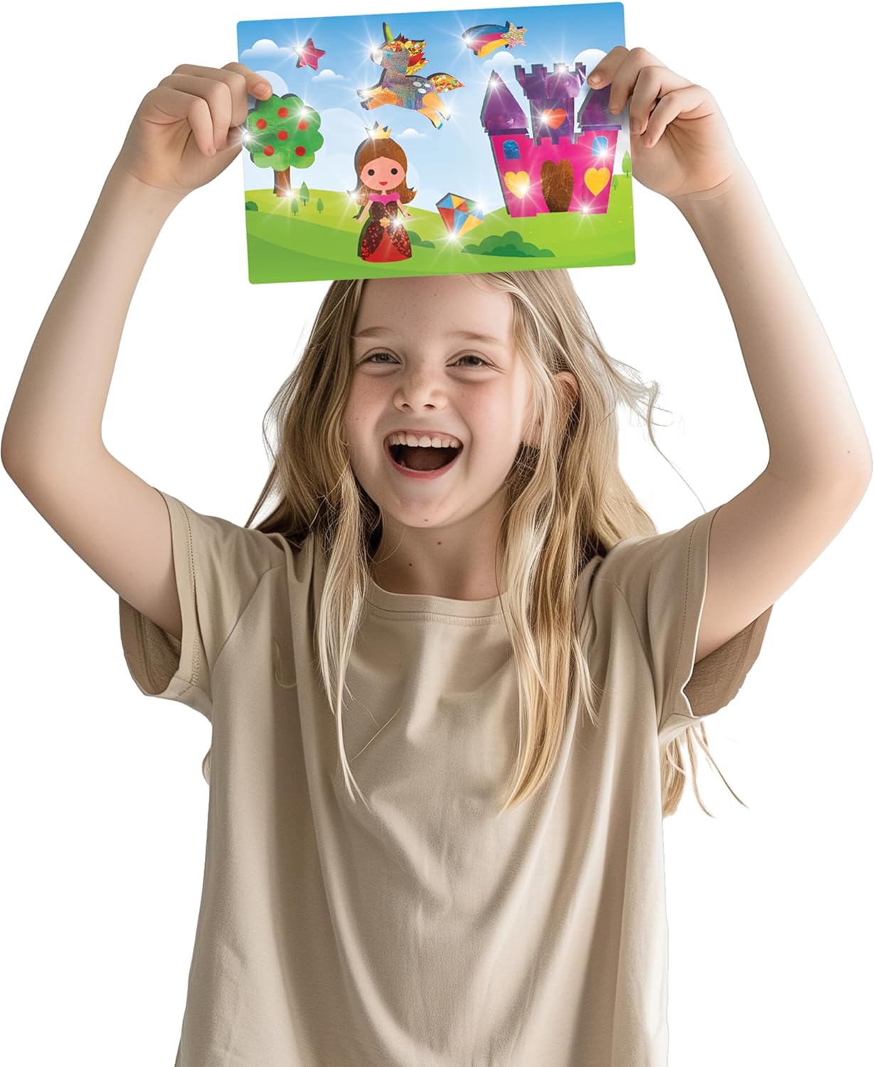 Megableu - FOIL FUN - PRINCESSES ET LICORNES - Loisirs Créatifs - Activités pour les enfants - Activité créative et ludique - A partir de 4 ans - Version Française