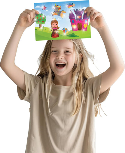 Megableu - FOIL FUN - PRINCESSES ET LICORNES - Loisirs Créatifs - Activités pour les enfants - Activité créative et ludique - A partir de 4 ans - Version Française