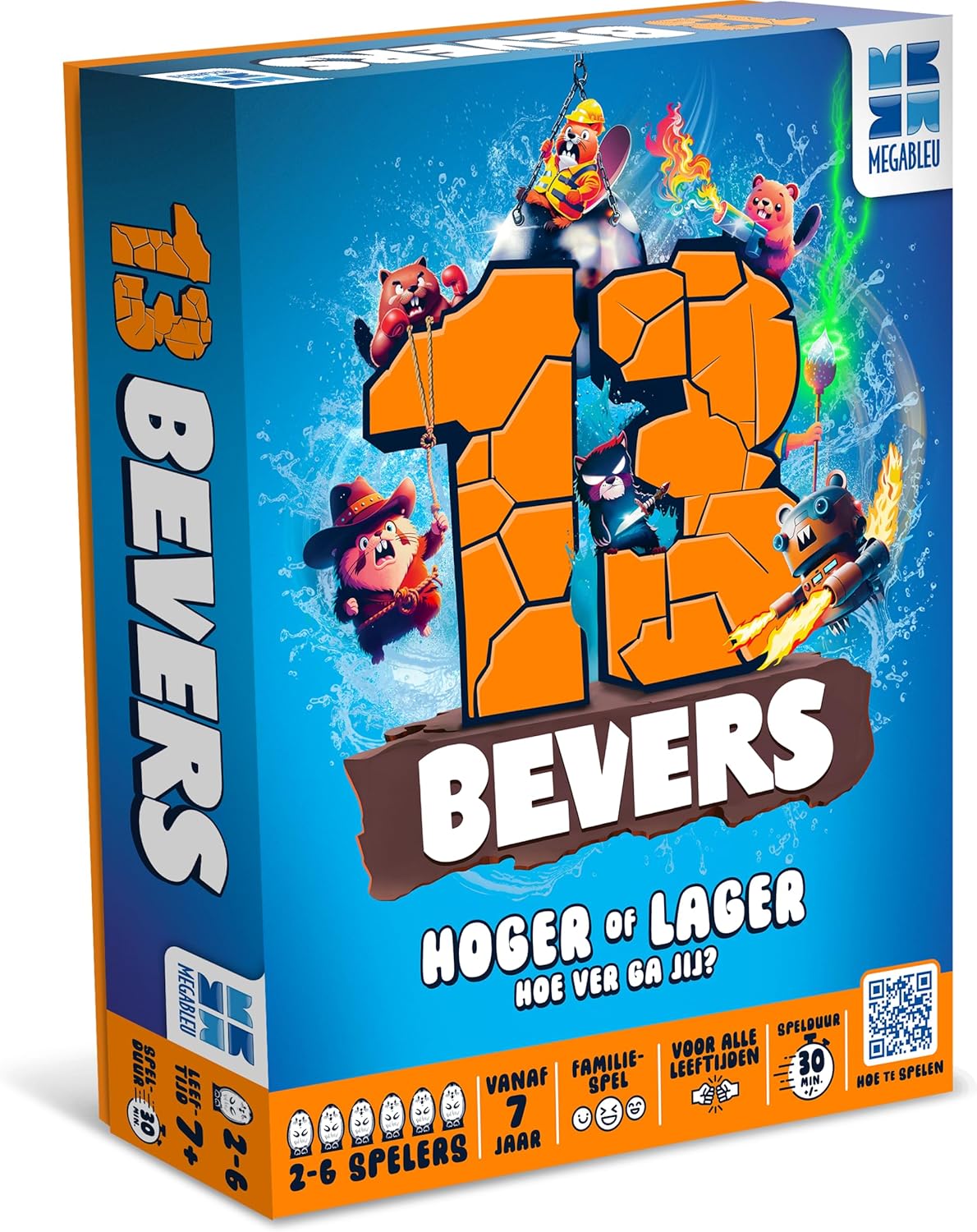 Megableu - 13 BEVERS - Avontuurlijk Bordspel - Familiespel en Partyspel - Strategisch en Snel Kaartspel - Spannend en Leuk voor het Hele Gezin - Vanaf 7 Jaar - 2 tot 6 Spelers - NL-versie