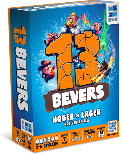 Megableu - 13 BEVERS - Avontuurlijk Bordspel - Familiespel en Partyspel - Strategisch en Snel Kaartspel - Spannend en Leuk voor het Hele Gezin - Vanaf 7 Jaar - 2 tot 6 Spelers - NL-versie