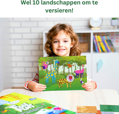 Megableu - FOIL FUN Dieren - Creatieve En Leuke Activiteit - Hobby Voor Kinderen Vanaf 4 Jaar - Perfect Voor Vrije Tijd - Stimuleert Creativiteit - Origineel Cadeautip - NL Versie