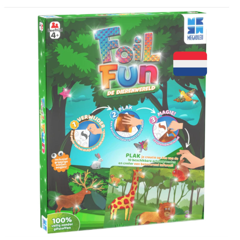 Megableu - FOIL FUN Dieren - Creatieve En Leuke Activiteit - Hobby Voor Kinderen Vanaf 4 Jaar - Perfect Voor Vrije Tijd - Stimuleert Creativiteit - Origineel Cadeautip - NL Versie
