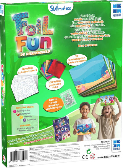 Megableu - FOIL FUN Dieren - Creatieve En Leuke Activiteit - Hobby Voor Kinderen Vanaf 4 Jaar - Perfect Voor Vrije Tijd - Stimuleert Creativiteit - Origineel Cadeautip - NL Versie