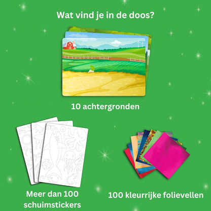 Megableu - FOIL FUN Dieren - Creatieve En Leuke Activiteit - Hobby Voor Kinderen Vanaf 4 Jaar - Perfect Voor Vrije Tijd - Stimuleert Creativiteit - Origineel Cadeautip - NL Versie