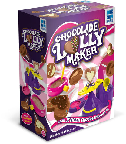 MegaBleu - CHOCOLADE LOLLY MAKER - Inclusief 4 vormen en tekststempels - Gemakkelijk chocolade smelten en knutselen - Maak gepersonaliseerde geschenken - Leuk en heerlijk - Cadeau idee voor 6+
