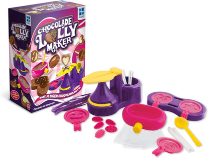 MegaBleu - CHOCOLADE LOLLY MAKER - Inclusief 4 vormen en tekststempels - Gemakkelijk chocolade smelten en knutselen - Maak gepersonaliseerde geschenken - Leuk en heerlijk - Cadeau idee voor 6+