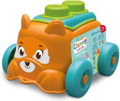 Clementoni - Clementoni Baby - Clemmy Sensory Puppy Oranje met Soft Blokken 5dlg.