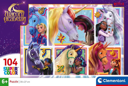 Clementoni - Clementoni Puzzel Unicorn Academy - 6 Portretten 104dlg.