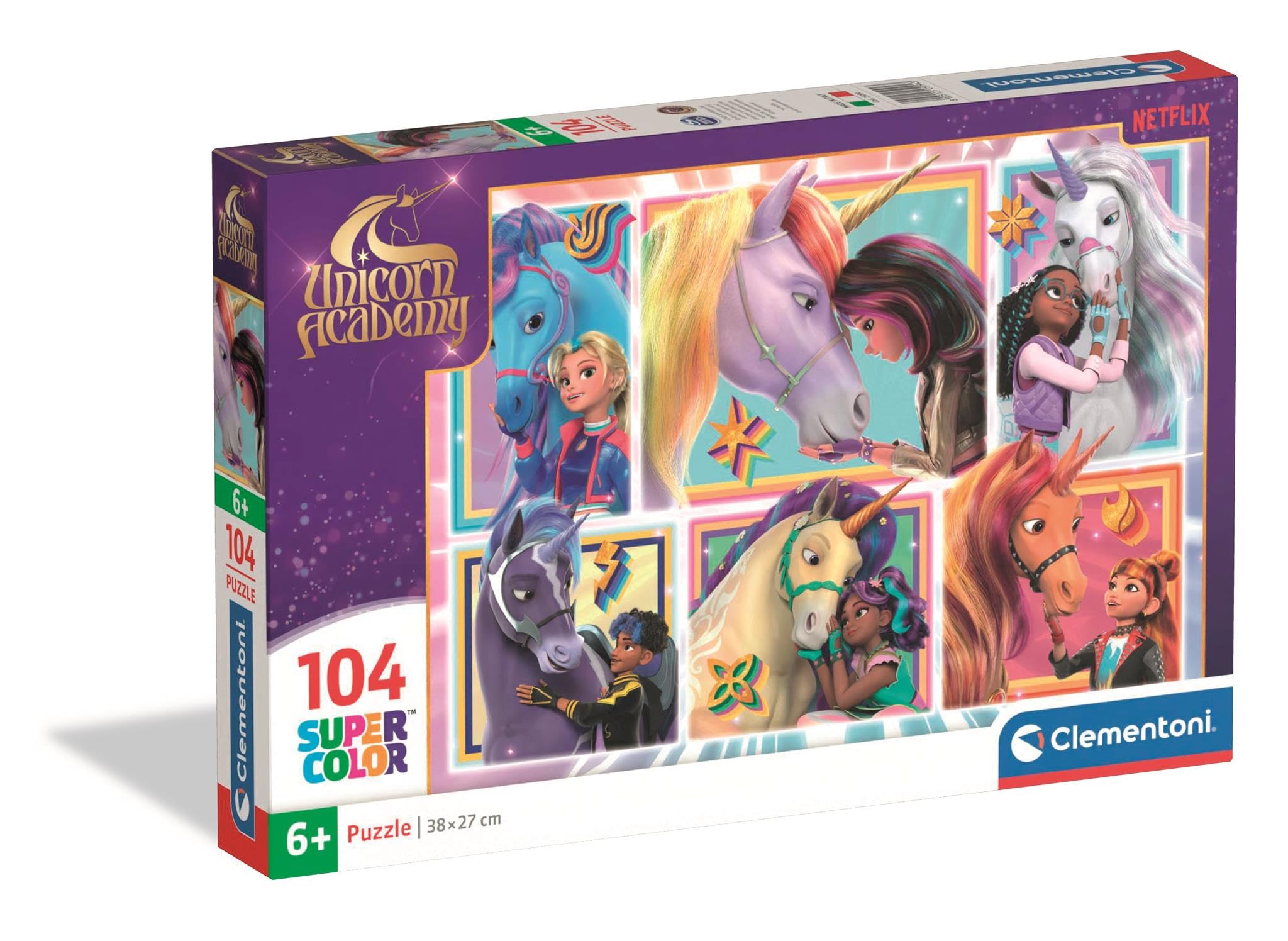 Clementoni - Clementoni Puzzel Unicorn Academy - 6 Portretten 104dlg.