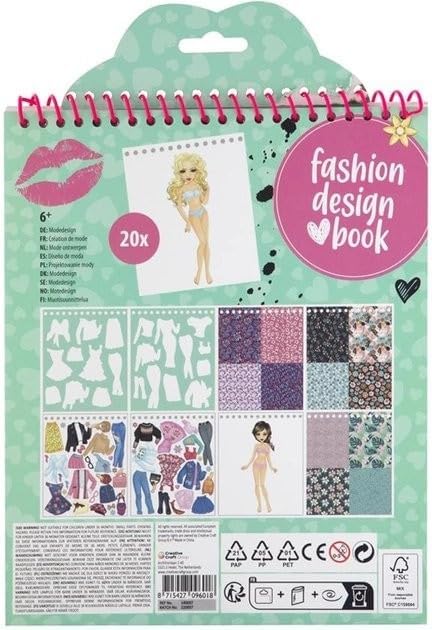 Totum Besties Creative Fashion Designer Book – Includes Stickers, Stencils & Templates – Arts & Crafts Activity for Kids Ages 6+