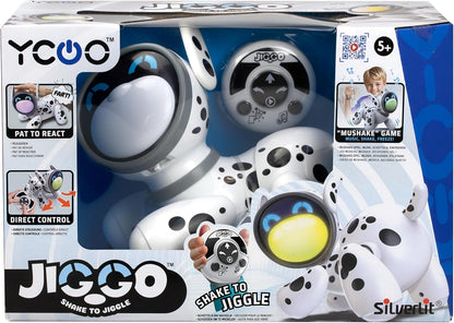 Silverlit Jiggo Interactive Dancing Pet Robot Toy for Kids with Remote Control, Sound and Touch Reactions | Colour Changing LED Face Shows Emotions | Includes Fun Mushake Game Mode | Ages 5 Plus