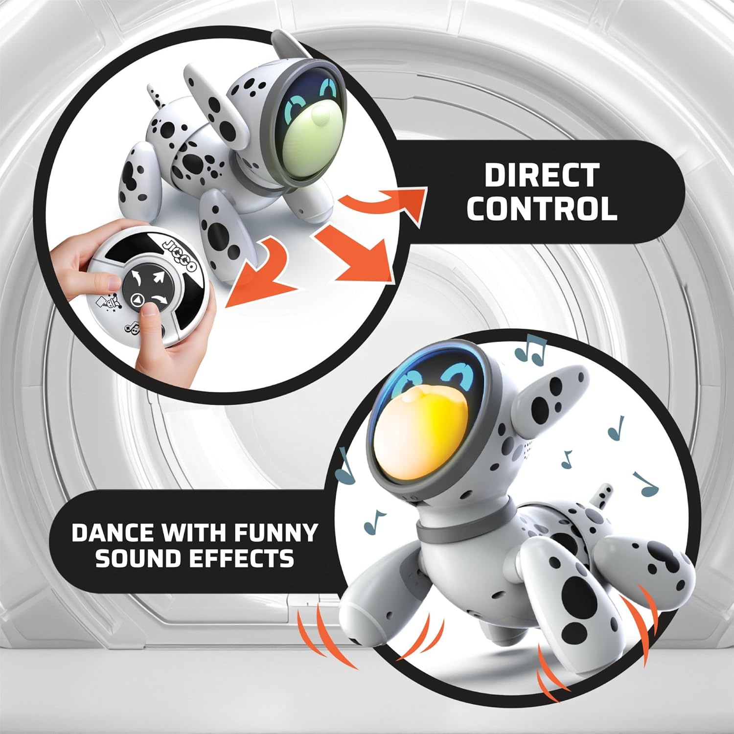 Silverlit Jiggo Interactive Dancing Pet Robot Toy for Kids with Remote Control, Sound and Touch Reactions | Colour Changing LED Face Shows Emotions | Includes Fun Mushake Game Mode | Ages 5 Plus