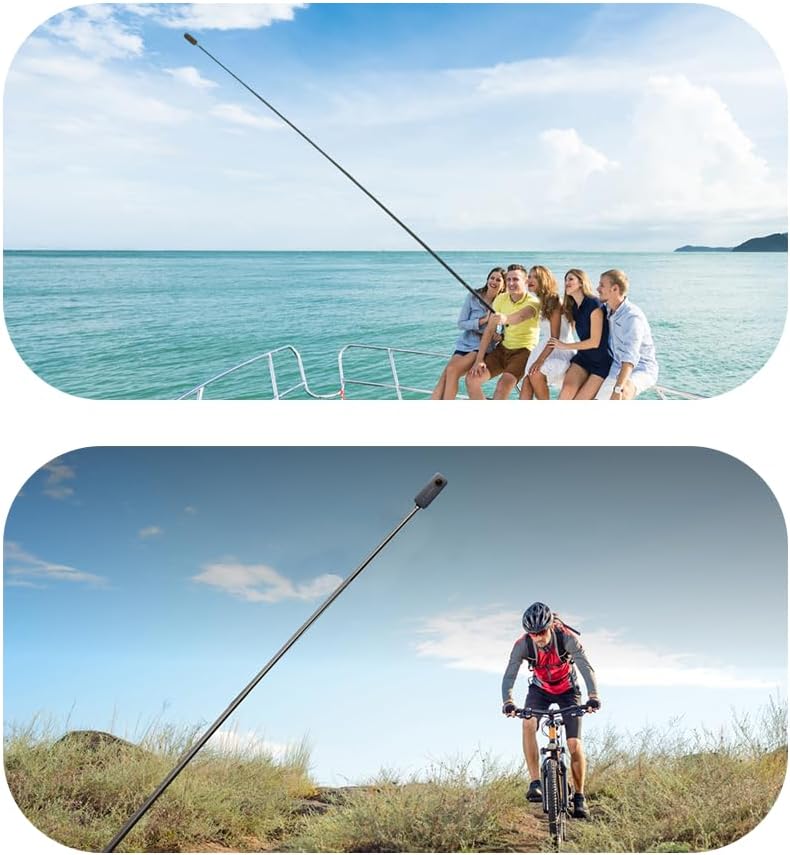 Inov8 5m / 16ft Extra Long Lightweight Carbon Extendable Invisible Selfie Stick for Insta360 X2 / X3 / X4 / X5 / Ace Pro and DJI/GoPro/Action Cameras/Smart Phones