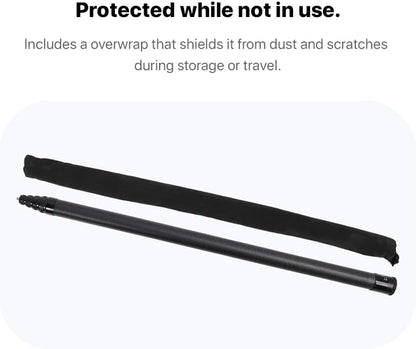 Inov8 5m / 16ft Extra Long Lightweight Carbon Extendable Invisible Selfie Stick for Insta360 X2 / X3 / X4 / X5 / Ace Pro and DJI/GoPro/Action Cameras/Smart Phones