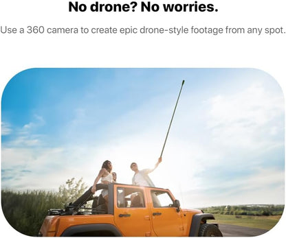 Inov8 5m / 16ft Extra Long Lightweight Carbon Extendable Invisible Selfie Stick for Insta360 X2 / X3 / X4 / X5 / Ace Pro and DJI/GoPro/Action Cameras/Smart Phones