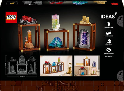 LEGO Ideas Collezione di Minerali - Costruzioni per Adulti - Modellino da Esposizione con Elementi di Cristallo tra cui Ametista, Fluorite e Quarzo, 3 Supporti - Regalo Fai Da Te - Arredo Casa 21362
