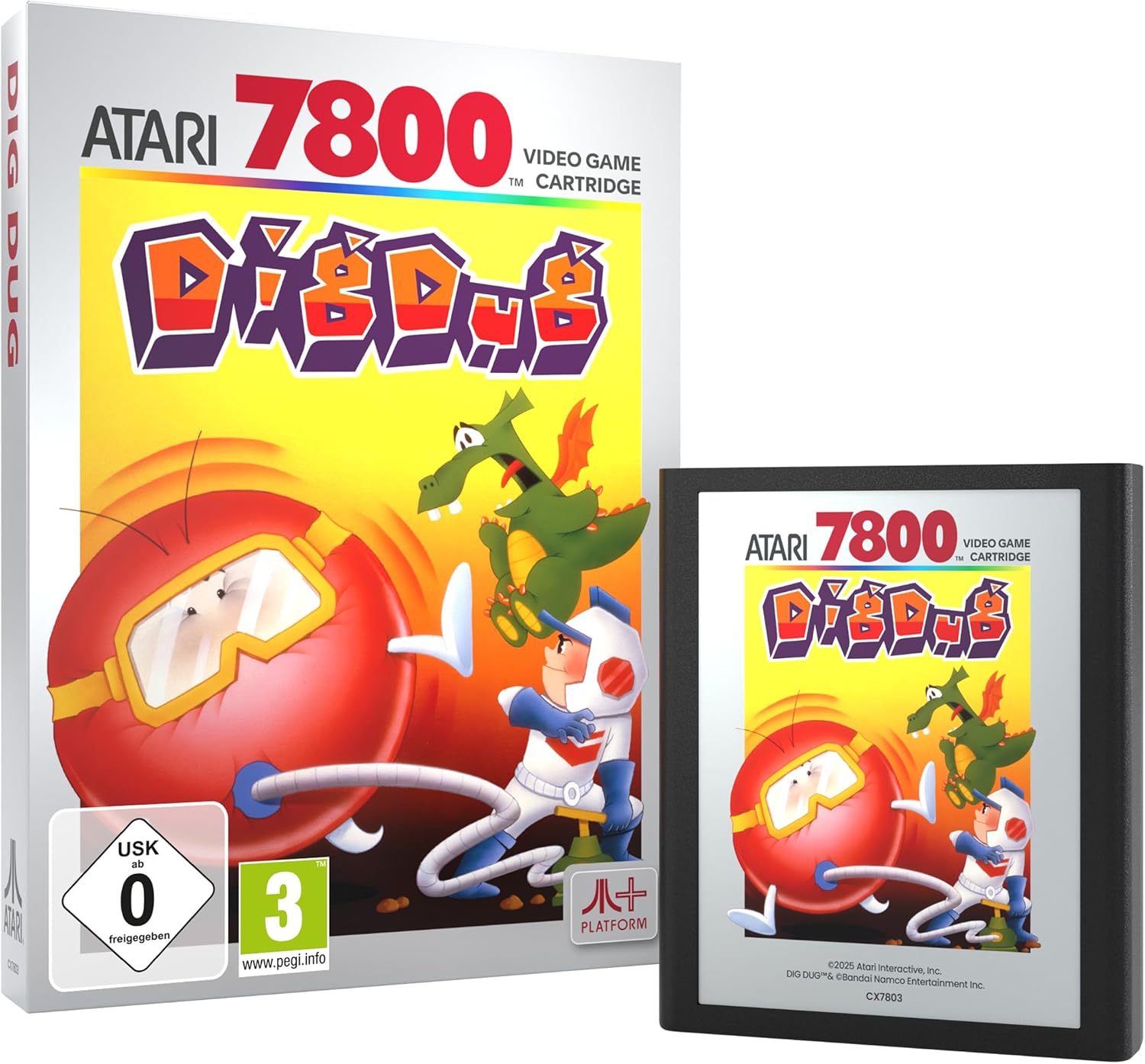 DIG DUG (compatible with Atari 2600+, Atari 7800+ and Atari 7800 video game systems