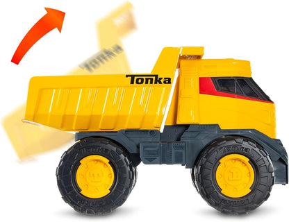 Basic Fun Tonka Next Gen Mighty Dump Truck – Heavy-Duty Steel Construction Vehicle with Working Dump Bed, Mega Wheels & Tow Hooks – Tonka Tough for Outdoor Play