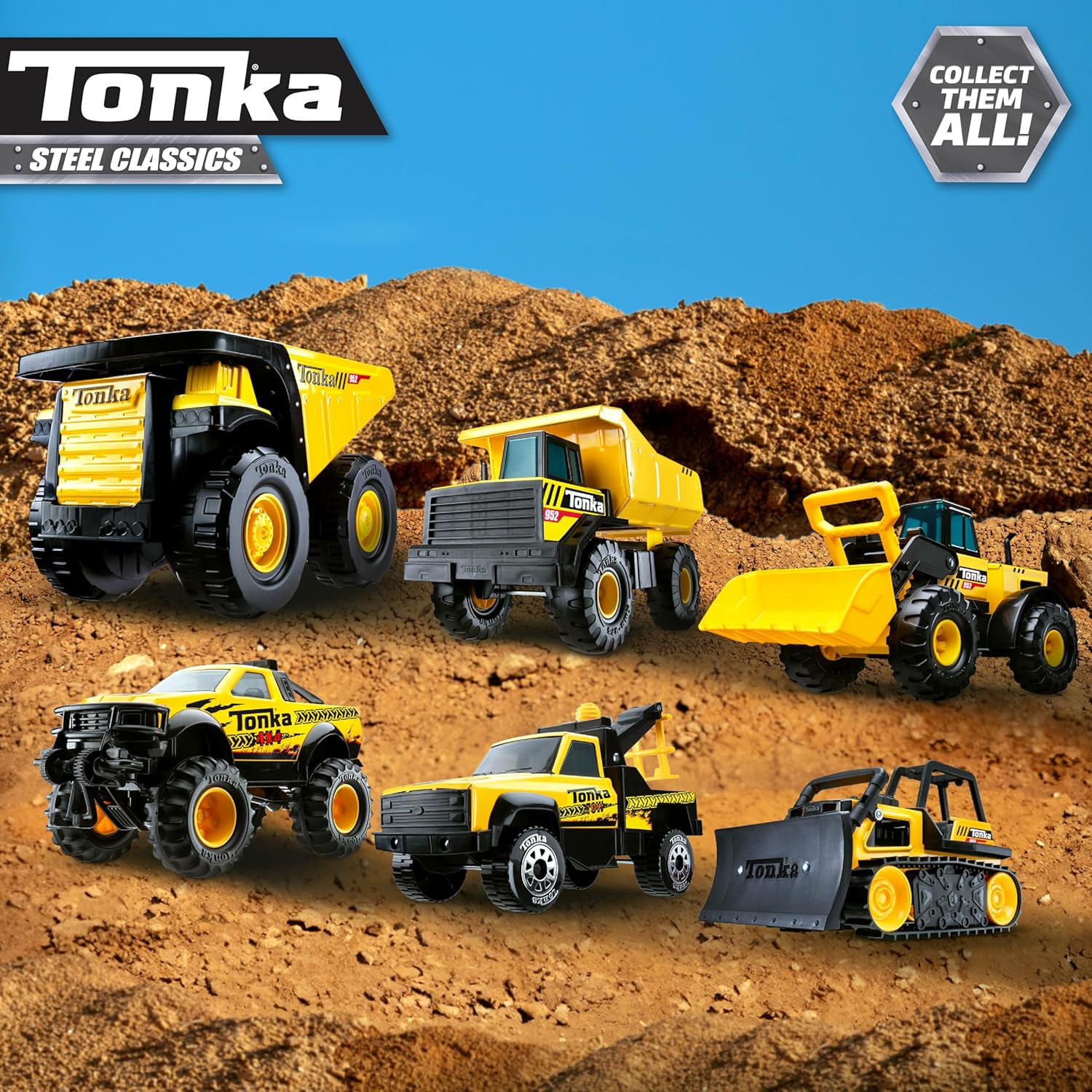 Basic Fun Tonka Next Gen Mighty Dump Truck – Heavy-Duty Steel Construction Vehicle with Working Dump Bed, Mega Wheels & Tow Hooks – Tonka Tough for Outdoor Play