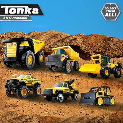 Basic Fun Tonka Next Gen Mighty Dump Truck – Heavy-Duty Steel Construction Vehicle with Working Dump Bed, Mega Wheels & Tow Hooks – Tonka Tough for Outdoor Play