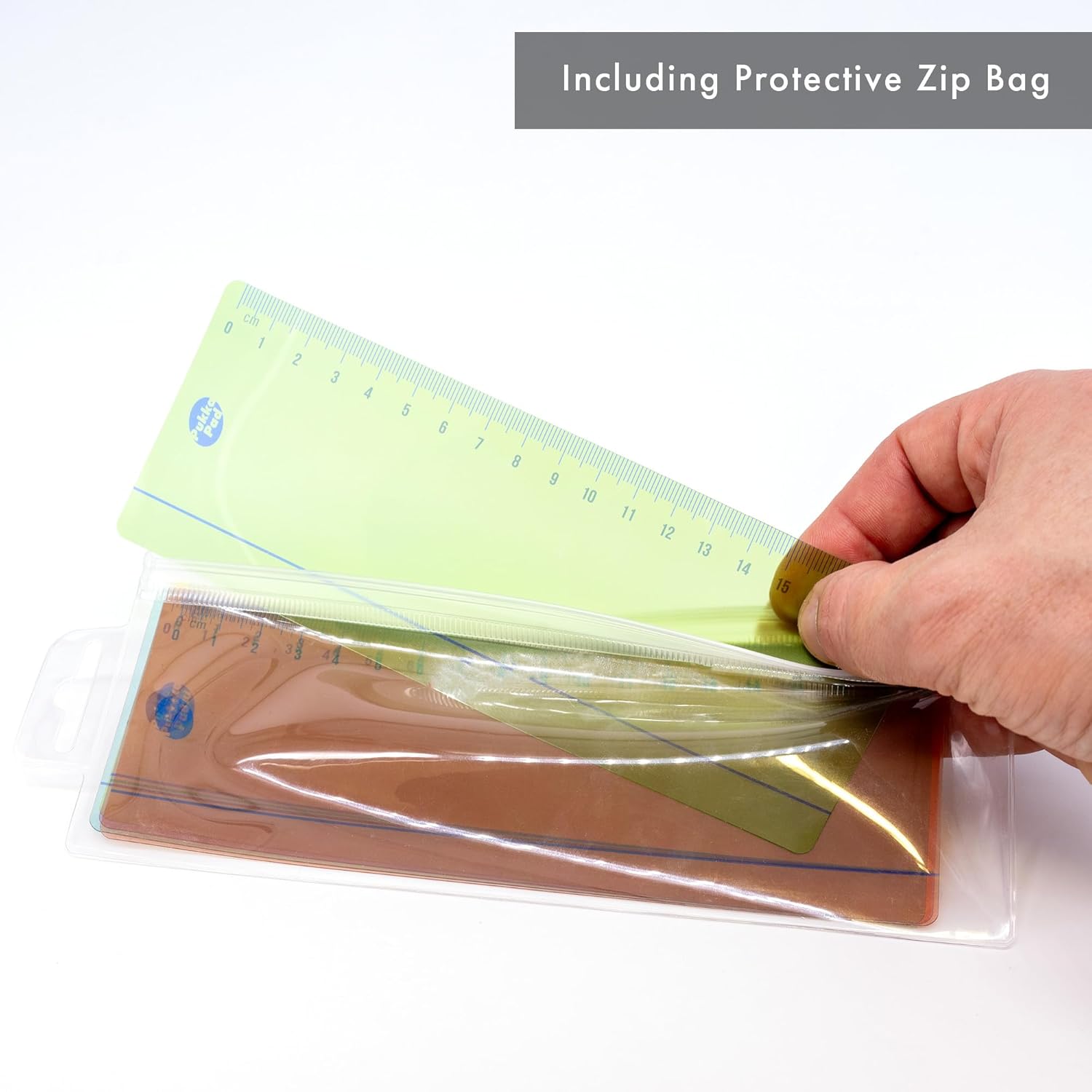 Pukka Pad Irlen Reading Rulers Designed to Help with Visual Processing – Pack of 5 with Pre-Printed Colour Rulers in Blue, Green, Orange, Red, and Yellow in Zipper Wallet – 19 x 7cm, 250um PET