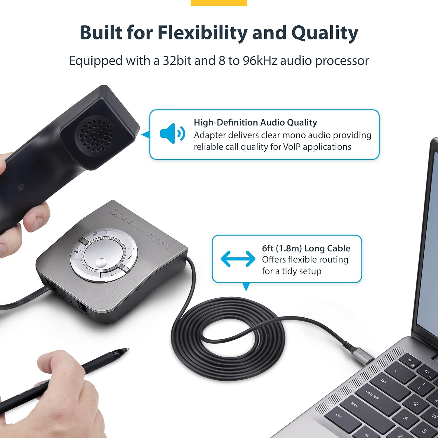 Startech.Com Usb-C To Rj9 Adapter For Office Phone Handset Or Wired/Wireless Headset, Use Existing Landline Hardware, 6F