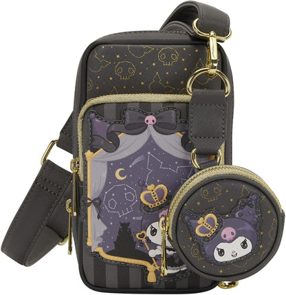 Loungefly Sanrio Kuromi 20Th Anniversary Cell Phone Crossbody Bag with Coin Bag