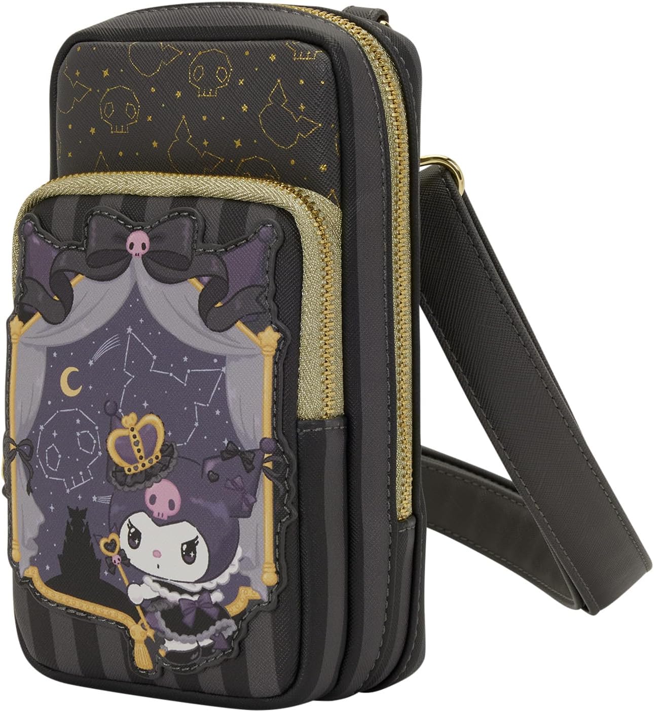 Loungefly Sanrio Kuromi 20Th Anniversary Cell Phone Crossbody Bag with Coin Bag