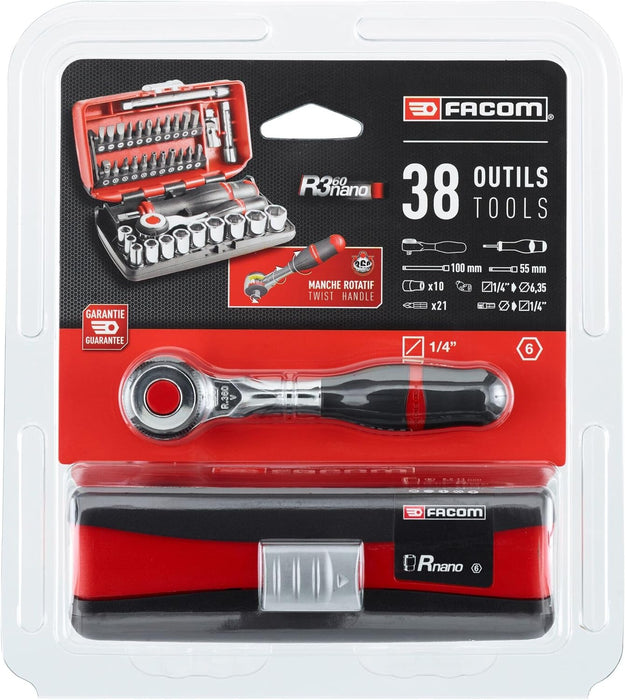 Facom R.360Nano Ultra-Compact 1/4 Socket Set – Metric