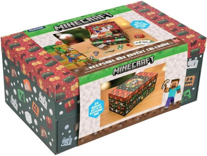 Minecraft Scatola dei Ricordi Calendario dell'Avvento, 24 giorni con regali Minecraft & sorprese di cancelleria, conto alla rovescia per Natale, regalo ufficialmente autorizzato per i giocatori |