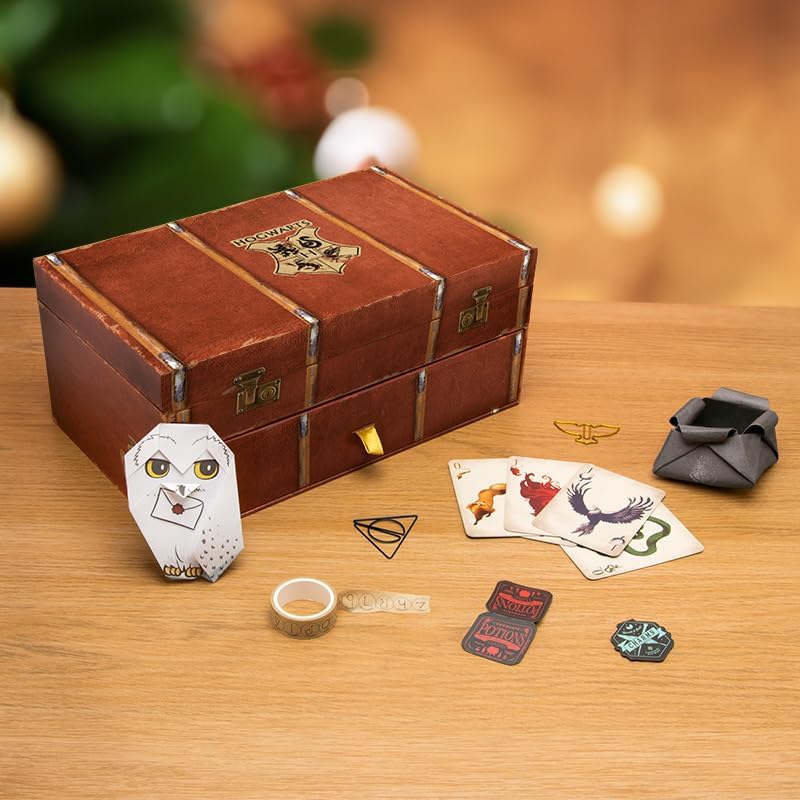 Scatola dei ricordi di Harry Potter, calendario dell'Avvento, 24 giorni di Harry Potter, regali e sorprese di cancelleria, conto alla rovescia fino a Natale, regalo per le festività con licenza