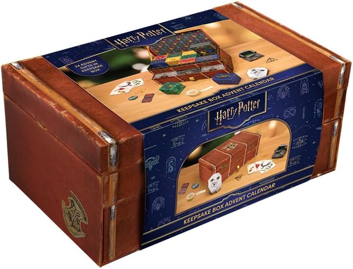 Scatola dei ricordi di Harry Potter, calendario dell'Avvento, 24 giorni di Harry Potter, regali e sorprese di cancelleria, conto alla rovescia fino a Natale, regalo per le festività con licenza