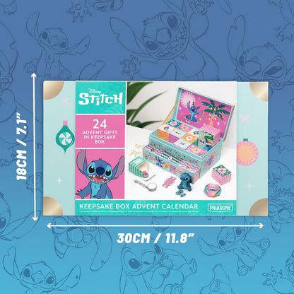 Stitch Boîte à souvenirs calendrier de l'Avent 24 jours avec cadeaux Stitch et surprises de papeterie, compte à rebours jusqu'à Noël, cadeau sous licence officielle pour les fans de Disney Paladone