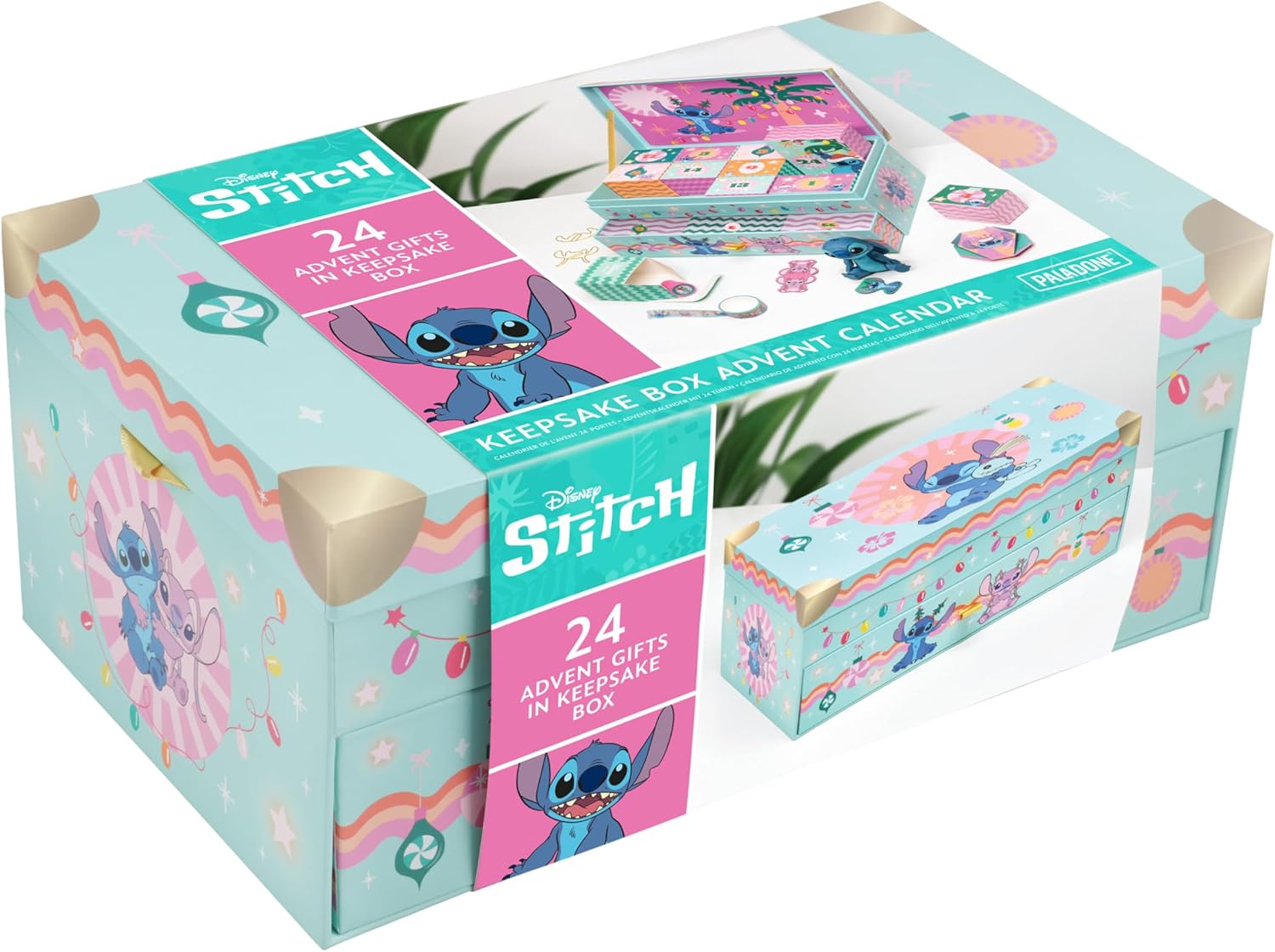 Stitch Boîte à souvenirs calendrier de l'Avent 24 jours avec cadeaux Stitch et surprises de papeterie, compte à rebours jusqu'à Noël, cadeau sous licence officielle pour les fans de Disney Paladone