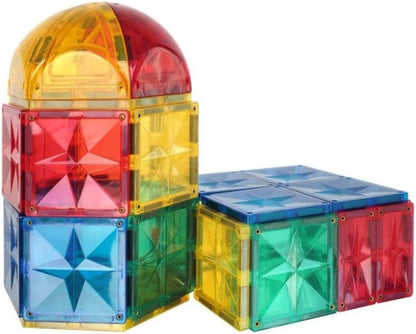 Dome Kit Bright Colours, 47 Pieces, Varied Shapes, Curved Magnetic Building Blocks, Robust Magnetic Kit, Expandable Sets, Durable, for Children from 3 Years