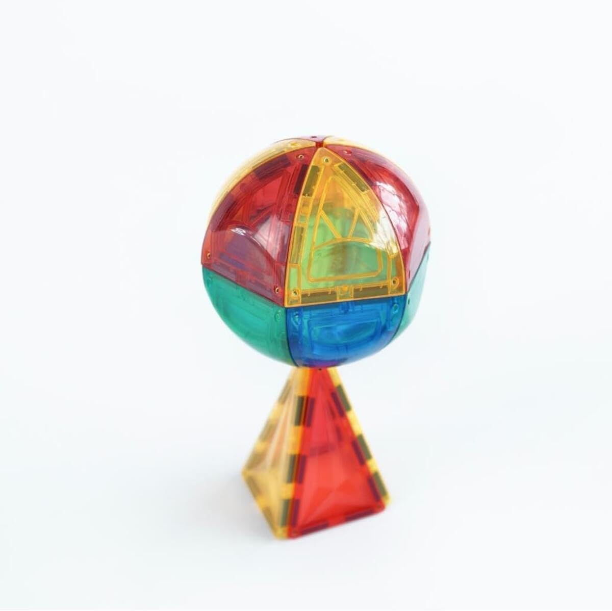 Dome Kit Bright Colours, 47 Pieces, Varied Shapes, Curved Magnetic Building Blocks, Robust Magnetic Kit, Expandable Sets, Durable, for Children from 3 Years