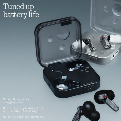 Nothing Ear (3) Wireless Earbuds, Adaptative Noise Cancelling In-ear Headphones with LDAC Hi-Res, Super Mic, IP54, Quick charge, Up to 38 hours of Battery Life, Android and iOS Compatible