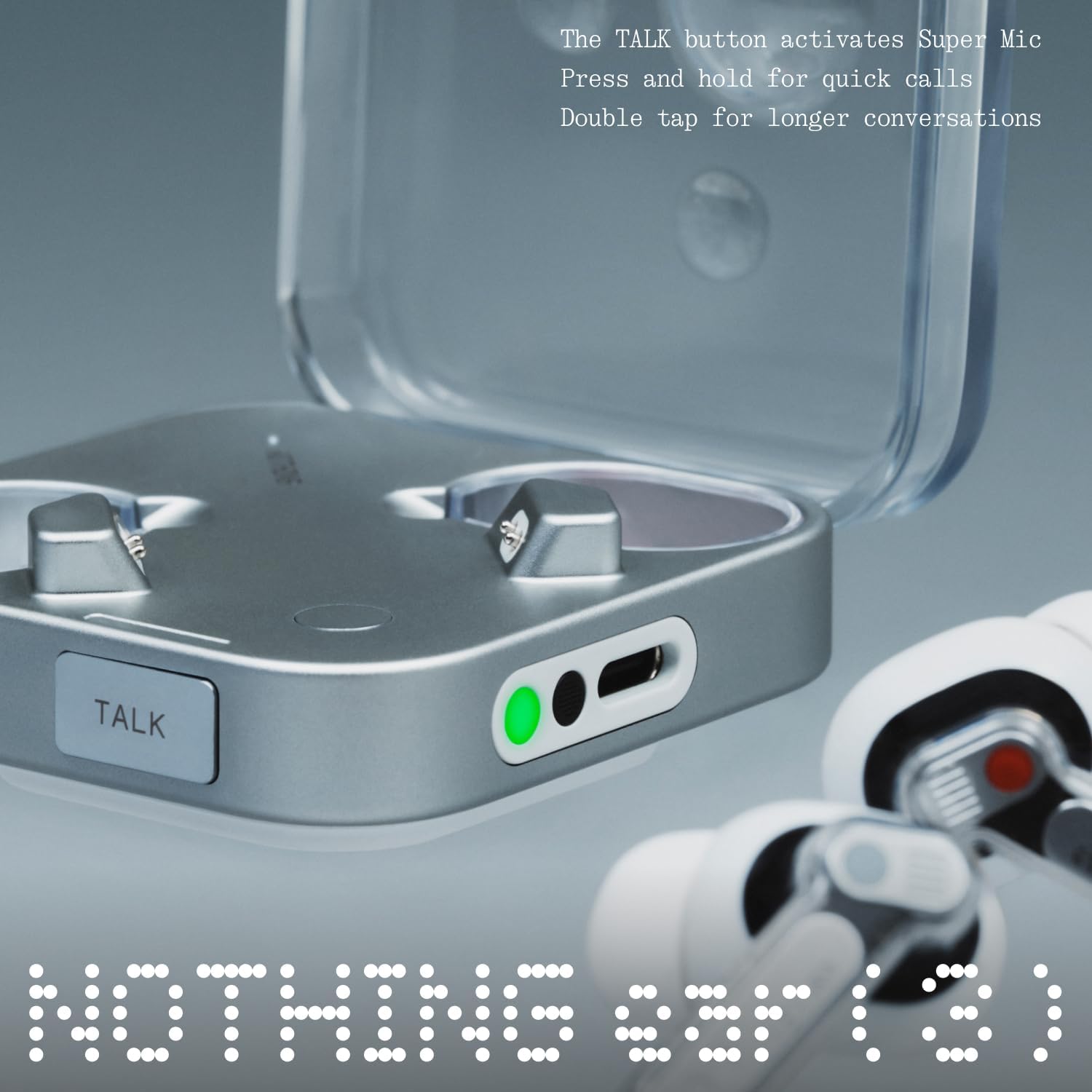 Nothing Ear (3) Wireless Earbuds, Adaptative Noise Cancelling In-ear Headphones with LDAC Hi-Res, Super Mic, IP54, Quick charge, Up to 38 hours of Battery Life, Android and iOS Compatible