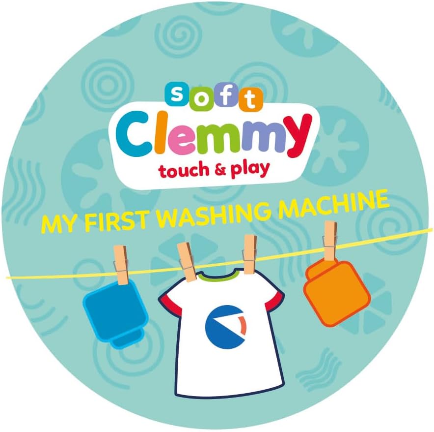 Clementoni Sensorisch Wasmachine - Baby Blokken - Zachte Stapelblokken - Met Wasmachine als Activiteitenkubus - Motoriek Speelgoed voor Baby's