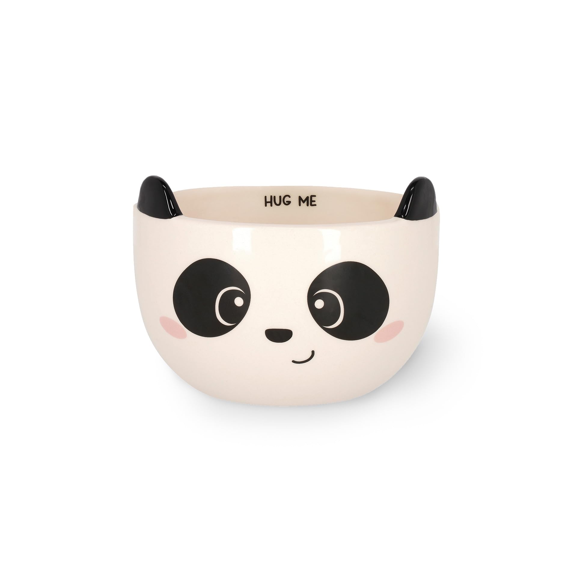 LEGAMI - Stoneware Cereal Cup, Good Morning Panda Theme, Breakfast Cup, Microwave Safe, Dishwasher Safe, Capacity up to 400 ml, 12 x 9 cm