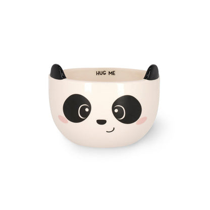LEGAMI - Stoneware Cereal Cup, Good Morning Panda Theme, Breakfast Cup, Microwave Safe, Dishwasher Safe, Capacity up to 400 ml, 12 x 9 cm
