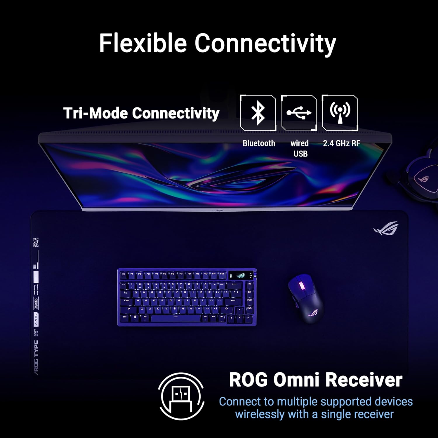 ASUS ROG Keris II Ace Wireless Gaming Mouse, 54g Lightweight, AimPoint Pro 42K Optical Sensor, Optical Micro Switches, SpeedNova Wireless, ROG Polling Rate Booster, Esports & FPS Gaming, Black