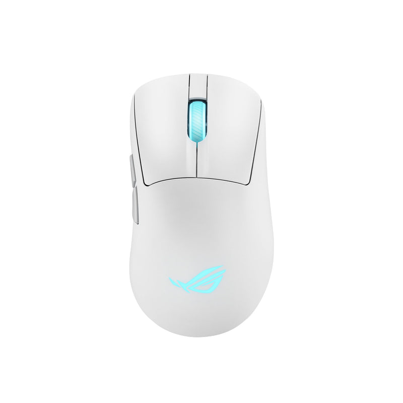 ASUS ROG Keris II Origin Mouse Gaming Wireless, Sensore Ottico AimPoint Pro 42K, Tasti ROG Micro Switch II, Ricevitore ROG Omni, 5 Pulsanti Programmabili, Ergonomico, Solo 64 g di Peso, Bianco