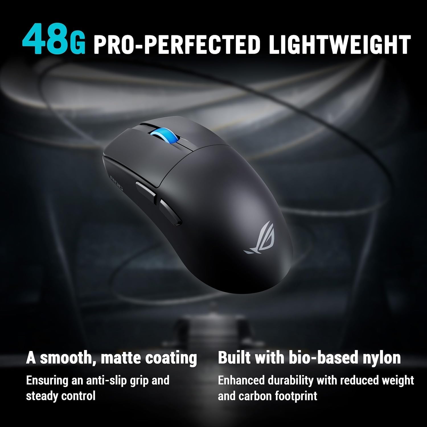 ASUS ROG Harpe II Ace Wireless Esports Gaming Mouse, 48g Lightweight, Symmetrical, AimPoint Pro 42K Optical Sensor, Optical Switches, 8K Polling, 5 Programmable Buttons, FPS Games (Black)